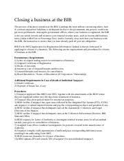Editable thank you for your business letter sample. Closing A Business At The Bir Docx Closing A Business At The Bir The Process Of Business Cessation At The Bir Is Perhaps The Most Tedious One Among Course Hero
