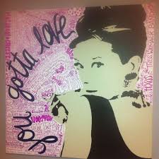 Things Our Baby Must Love Made From Ikea Audrey Hepburn Print Paint And Sharpie Audrey Hepburn Print Pretty Pictures Print