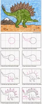 How To Draw A Stegosaurus Art Projects For Kids Kids Art Projects Dinosaur Art Art Classroom