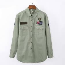 Maybe you would like to learn more about one of these? Women Military Style Army Shirt Long Sleeve Ladies Light Army Green Shirts Badges Embellished Boyfriend Style Casual Shirts Green Shirt Free Shipping Womenwomen Style Aliexpress