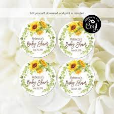Things you can use to make your own party centerpieces from the dollar store and how to customize your party for less but make it look amazing and like you spared no expense. Labels Personalized Printable Sunflower Tags Diy Baby Shower Tags Diy Wedding Tags Watercolor Sunflower Tags Sunflower Baby Shower Labels Paper Party Supplies