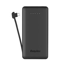 Easyacc power bank contain the best quality that you will not find anywhere else. Easyacc 6000mah Ultra Slim Power Bank Eingebautes Kabel Powerbankakku De