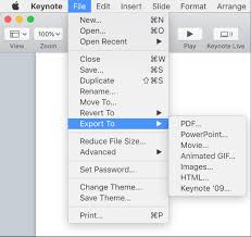 Export To Powerpoint Or Another File Format In Keynote On