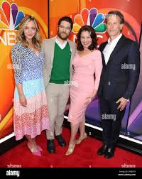 Abby Elliott, Adam Pally, Fran Drescher and Steven Weber attending the NBC  2019 Upfront held at The Four Seasons Hotel