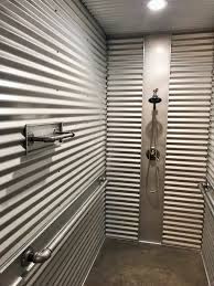 I can't believe how bright it thanks for the great instructions. Corrugated Metal Shower Walls Tin Shower Walls Tin Shower Galvanized Shower