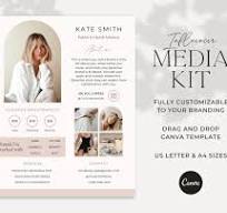1 Page Media Kit Template Influencer Media Kit Blogger ...