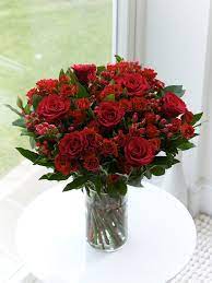 Scarlet Rose Hand Tied Interflora Beautiful Rose Flowers Bunch Of Red Roses Red Flower Arrangements