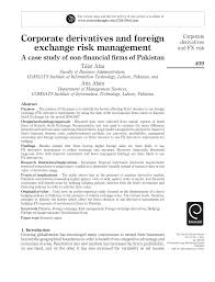 For business owners and companies with large volumes of international business transactions, it is important to be aware of the new measures as. Pdf Corporate Derivatives And Foreign Exchange Risk Management A Case Study Of Non Financial Firms Of Pakistan