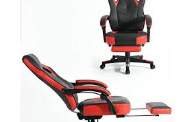 Black And Red Racing High Back Chair 360 Degree Swivel Office Chair Executive Pu Leather High Back Race Compute Black Office Chair Reclining Office Chair Chair