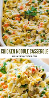 Chicken Noodle Casserole Has Incredible Flavor And Comfort From The Chicken Veggies Chicken Noodle Casserole Chicken Recipes Casserole Chicken Dinner Recipes