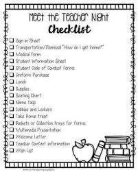 Pin By Stacey Painchaud On Back To School Meet The Teacher Teacher Checklist Parents As Teachers