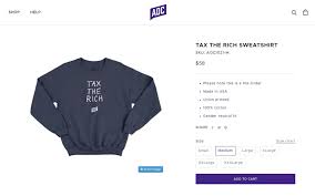 In a letter to aoc released thursday, the knight first amendment institute at columbia university argued that blocking users from seeing the freshman congresswoman's massively popular feed is unconstitutional. Aoc Selling 60 Tax The Rich Sweatshirt Pricey Merch On Site