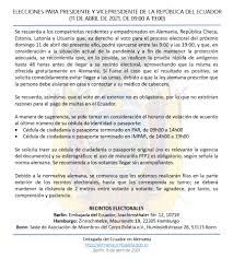 El coe nacional y el cne establecieron el protocolo a cumplirse el día de las votaciones. Consulado General Del Ecuador En Hamburgo Beitrage Facebook