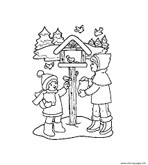 Coloring books for boys and girls of all ages. Kids And Birds In Winter Sfe63 Coloring Pages Printable