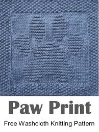 Whip up a sweater for your pup using this free crochet pattern. Free Knitting Pattern Paw Print Dishcloth Or Afghan Square Daisy And Storm