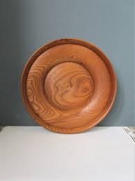 Large Wooden Platter Fruit Dish Fruit Bowl Vintage Turned Etsy Wooden Platters Platters Vintage