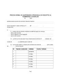 Au mai participat la receptie comisia de receptie in urma constatarilor facute, propune Doc Proces Verbal De Suspendare A Procesului De Receptie La Terminarea Lucrarilor Ovidiu Breaz Academia Edu