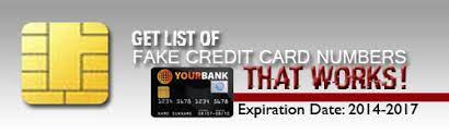 Maybe you would like to learn more about one of these? Get List Of Fake Credit Card Numbers That Work 2017 Updated