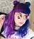 Half Dark Blue Half Dark Purple Hair