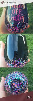 Mom Off Duty Stainless Steel Glitter Wine Tumbler Glitter Wine Glitter Tumbler Cups Glitter Cups