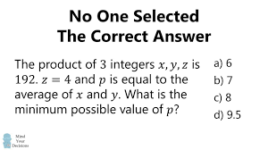 No One Selected The Correct Answer Answers Mathematics The Selection