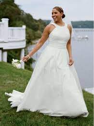 Simple Halter Ball Gown Wedding Dress For Plus Size Bride Wedding Dress Inspiration Davids Bridal Wedding Dresses Davids Bridal Plus Size