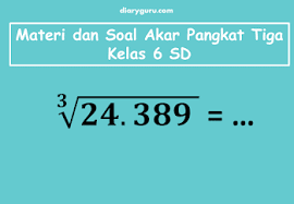 Pangkat tiga suatu bilangan bulat ialah merupakan suatu bilangan yang diperoleh dari hasil perkalian bilangan bulat dari uraian di atas dapat disimpulkan bahwa akar pangkat tiga dari suatu bilangan bulat merupakan kebalikan dari perpangkatan tiga dari. Akar Pangkat 3