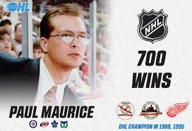 So, paul maurice was fired this past week and a reporter at the news conference said it pretty well. Ohl Alumnus Paul Maurice Earns 700th Nhl Win Ontario Hockey League