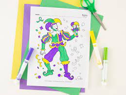 Get crafts, coloring pages, lessons, and more! Free Mardi Gras Jester Coloring Page Fun365