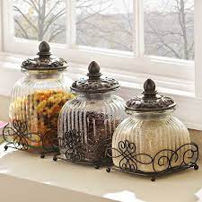 Bringing a fresh look to your kitchen, this set of 5 clear. Loop Glass Canister Set Of 3 Kirklands