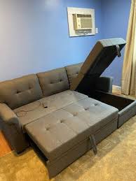 We did not find results for: Bowery Hill Steel Gray Linen Reversible Sectional Sleeper Sofa With Storage For Small Space Walmart Com Walmart Com