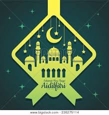 The illustration is available for download in high resolution quality up to 5315x5315 and in eps file format. Hari Raya Aidilfitri Greeting Template Vector Mosque With Crescent Moon Stars In Ketupat Shape Of Paper Cut Style Translation Happy Fasting Day Poster Id 236275114