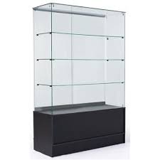 48 Glass Display Case W Sliding Doors Base Cabinets Frameless Black Glass Cabinets Display Glass Display Case Glass Cabinet Doors