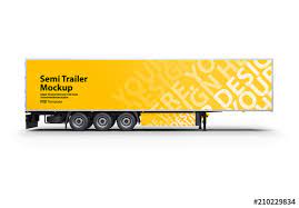Download Semi Truck Trailer Mockup Stock Template Adobe Stock