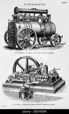 Steam Traction and Stationary Engines, 1861 Stock Photo - Alamy
