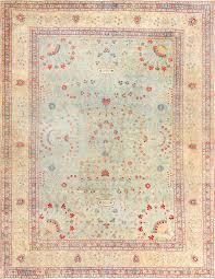 Light Blue Antique Persian Tabriz Rug 49085 Hering
