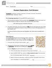 Learn vocabulary, terms, and more with flashcards, games, and other study tools. Bl3 U2013 Ga 3 Student Exploration Worksheet Cell Division Gizmo Activity 1 2 Pdf Name Tunde Ajala Date Student Exploration Cell Division Course Hero