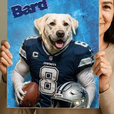 Dallas Cowboys Pet Portrait: Custom Super Bowl Dog Art ( Digital Download) 