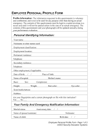 A cv template sample to fill in means the candidate will avoid making mistakes that could prove costly, whether it be for the type or positioning of the information on the cv template. Profile Form Fill Online Printable Fillable Blank Pdffiller