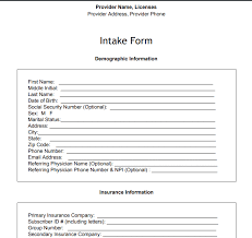 Proof of insurance card template : Mental Health Provider Intake Form Template Pdf