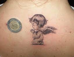160 Meaningful Angel Tattoos For Men And Women Awesome Baby Angel Tattoo Small Angel Tattoo Baby Tattoos