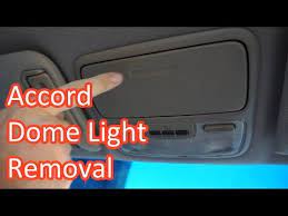 Carefully pry off the lens (a) with a small screwdriver. 1998 2002 Honda Accord Dome Light Overhead Console Removal Youtube