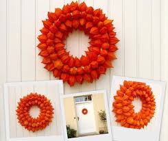Turkranz Aus Physalis Lampionblumen Lampionblume Basteln Basteln Herbst Lampions