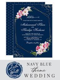 Floral Geometric Frame Navy Blue Islamic Wedding Invitation Zazzle Com Navy Blue Wedding Invitations Blue Wedding Invitations Islamic Wedding