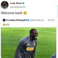 Lukeshaw Welcomes Romelulukaku On Twitter Romelu Lukaku Man United Manchester United