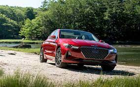 Download Wallpapers Genesis G70 2019 Red Sedan Exterior Front View New Red G70 Korean Cars Genesis Besthqwallpapers Com Sedan Genesis Cars