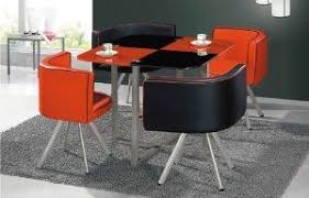 Black And Red Space Saver Dining Table And Leather Chairs Space Saver Dining Table Black Glass Dining Table Table