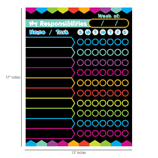 Details About Wet Dry Erase Laminated Magnetic Chore Responsibility Chart Planner Organizer