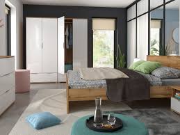 Modrest san marino modern white bedroom set. Modern White Gloss Oak Double Bedroom 5 Piece Furniture Set With Bed Frame Wardrobe Chest Impact Furniture