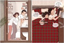 Ilustrator menggambar dirinya jadi 100 karakter kartun. 15 Ilustrasi Rasanya Punya Suami Cuek Gemas Campur Sayang